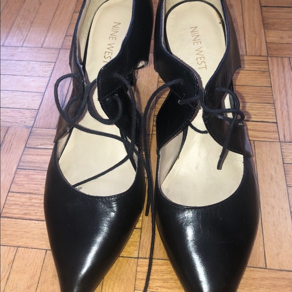 Nine West Black Shoelace Heels - Picture 3 of 3